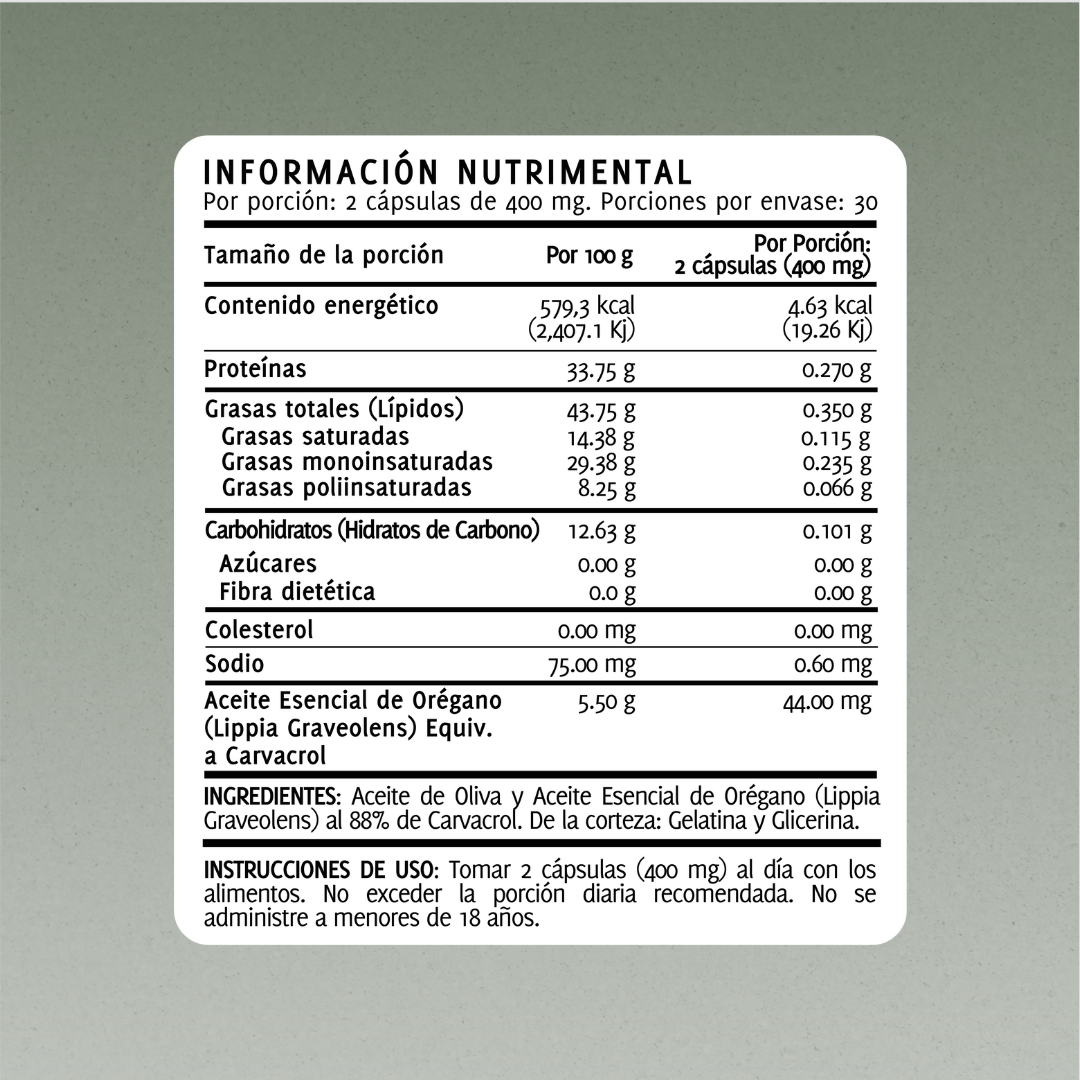 Aceite de Orégano | 60 Cápsulas