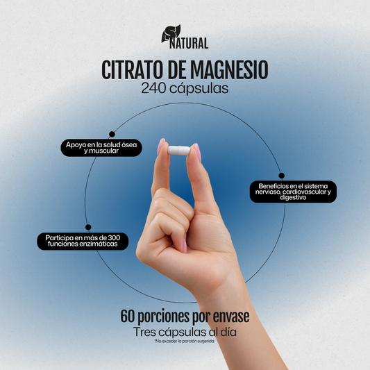 Citrato de Magnesio | 240 Cápsulas