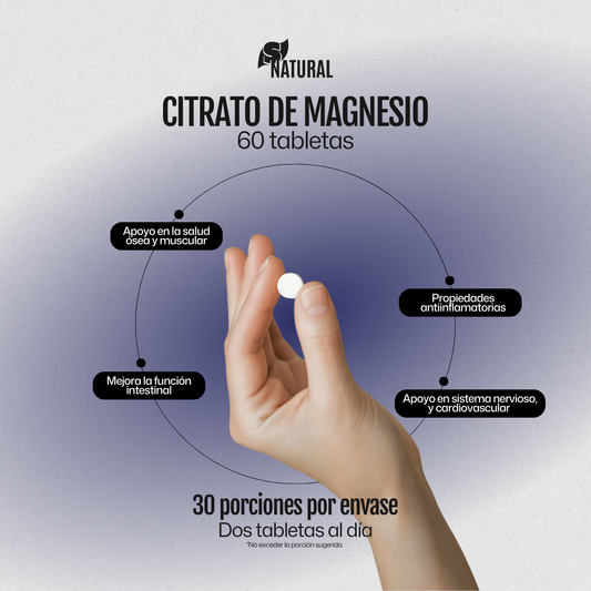Citrato de Magnesio | 60 Tabletas