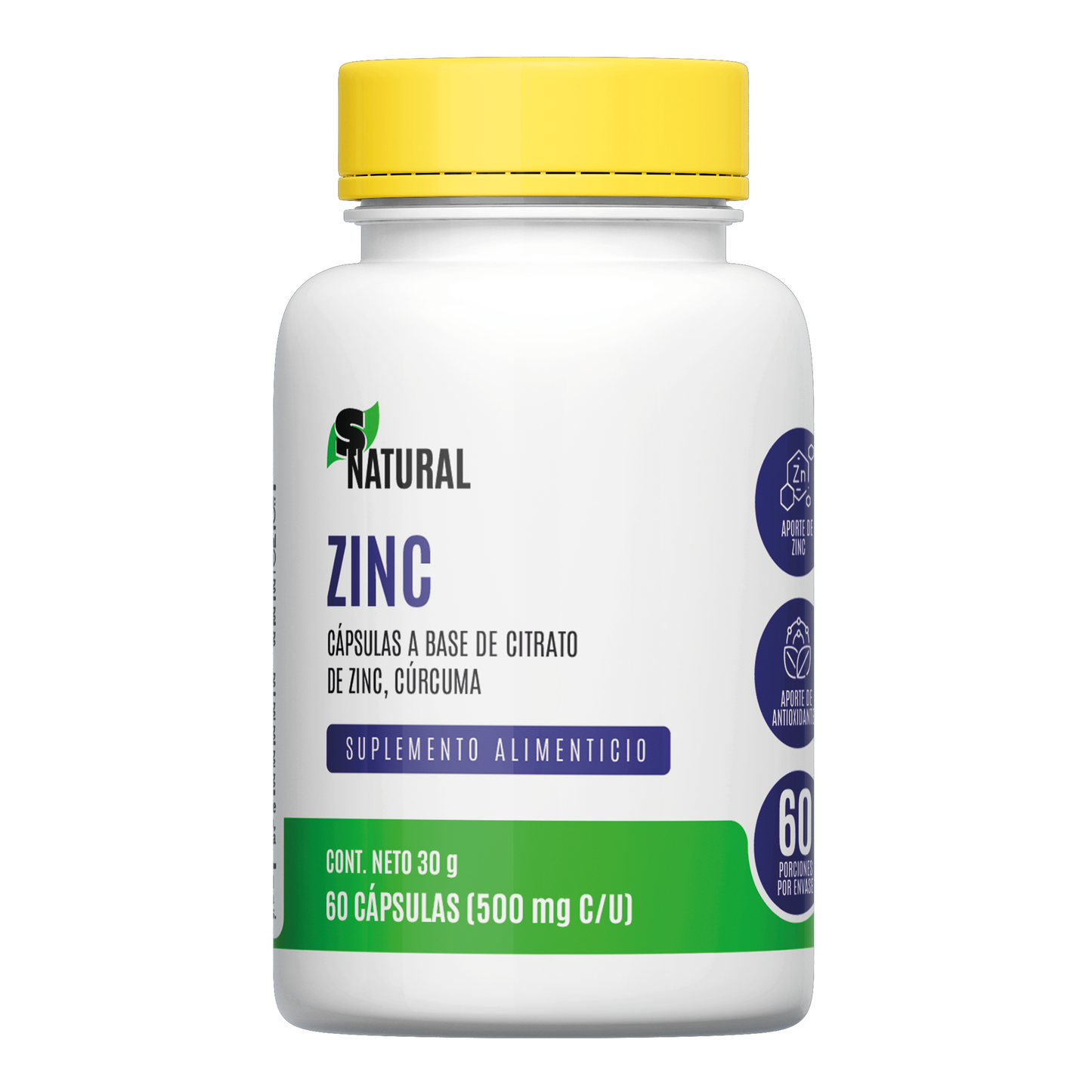 Citrato de Zinc + Cúrcuma | 60 Cápsulas