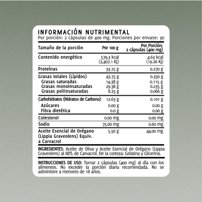 Aceite de Orégano | 60 Cápsulas