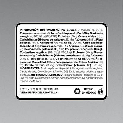 Precursor Testosterona T | 180 Cápsulas