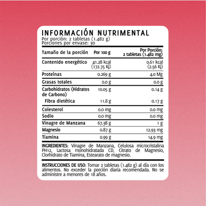 Vinagre de Manzana | 60 Tabletas